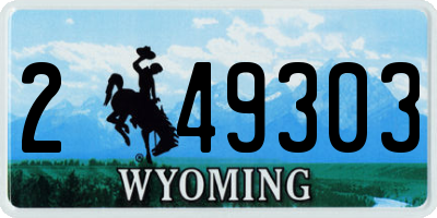 WY license plate 249303
