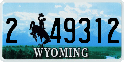 WY license plate 249312
