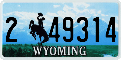 WY license plate 249314