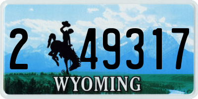 WY license plate 249317