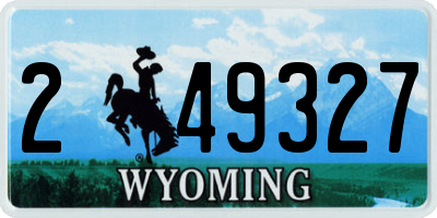 WY license plate 249327