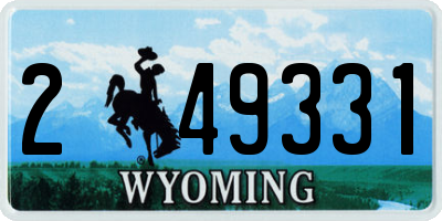 WY license plate 249331