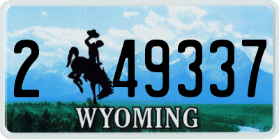 WY license plate 249337