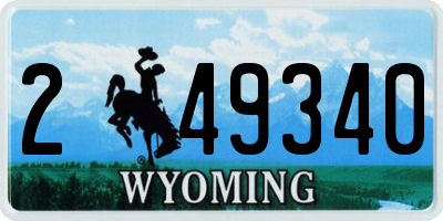 WY license plate 249340