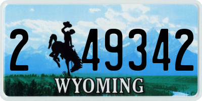 WY license plate 249342