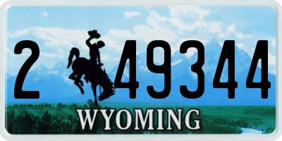 WY license plate 249344