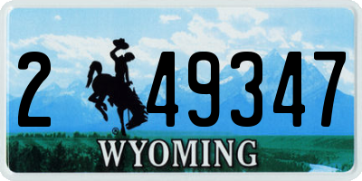 WY license plate 249347