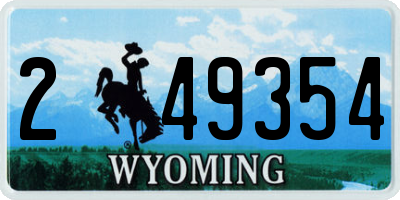 WY license plate 249354
