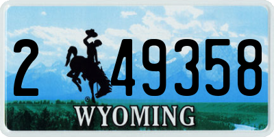 WY license plate 249358