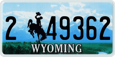 WY license plate 249362