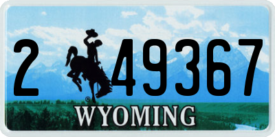 WY license plate 249367