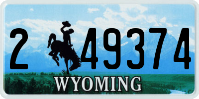 WY license plate 249374