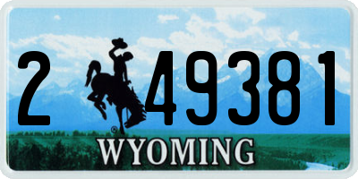 WY license plate 249381