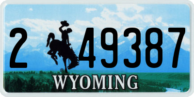 WY license plate 249387