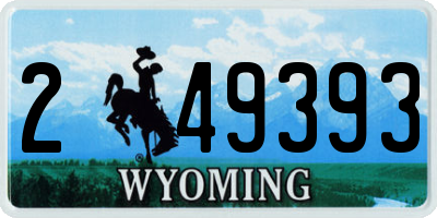 WY license plate 249393
