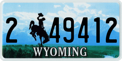 WY license plate 249412