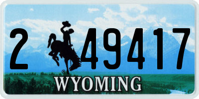 WY license plate 249417