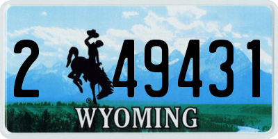 WY license plate 249431