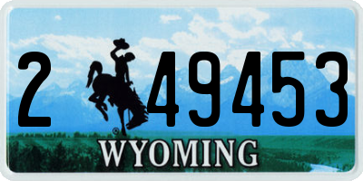 WY license plate 249453
