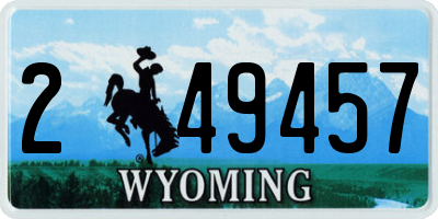 WY license plate 249457