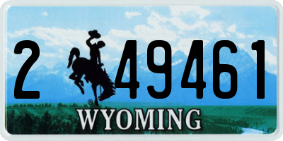 WY license plate 249461