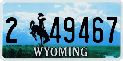 WY license plate 249467