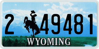 WY license plate 249481