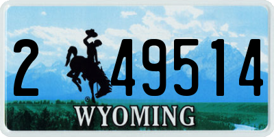 WY license plate 249514