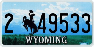 WY license plate 249533