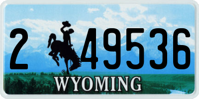 WY license plate 249536