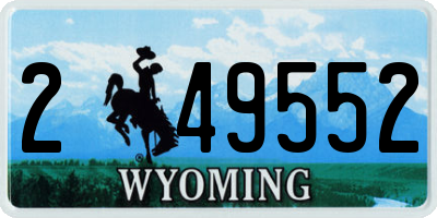WY license plate 249552