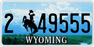 WY license plate 249555