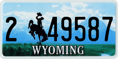 WY license plate 249587