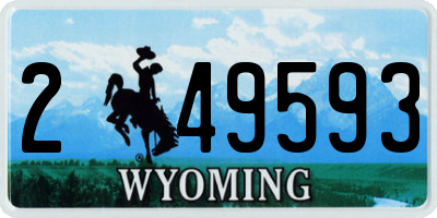 WY license plate 249593
