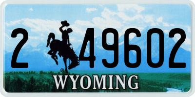 WY license plate 249602