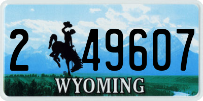 WY license plate 249607