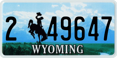 WY license plate 249647