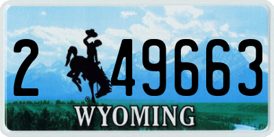 WY license plate 249663