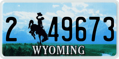 WY license plate 249673