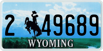 WY license plate 249689