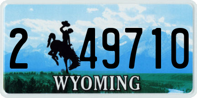WY license plate 249710