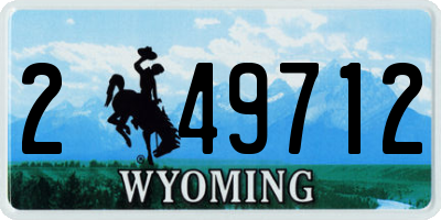 WY license plate 249712