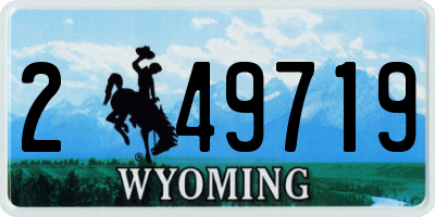 WY license plate 249719