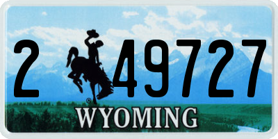 WY license plate 249727