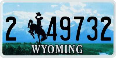 WY license plate 249732