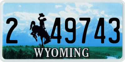 WY license plate 249743
