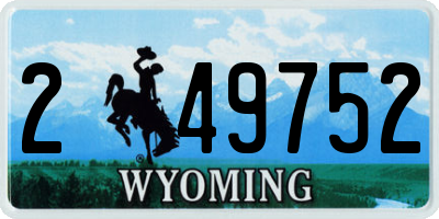 WY license plate 249752