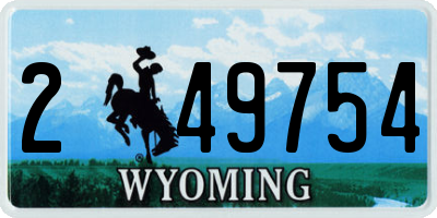 WY license plate 249754