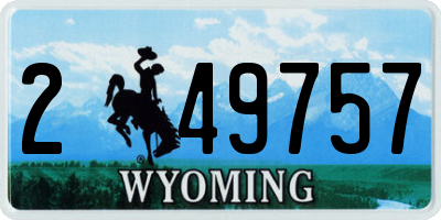WY license plate 249757