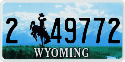 WY license plate 249772